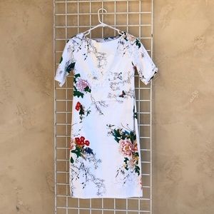 White fitted Japanese inspired dress